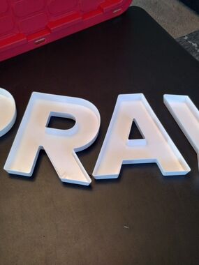 White Block Letter Party Serving Trays- 'RAY' Style Letters